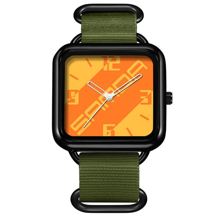 SANDA 3261 Colorful Casual 5ATM Water-Resistant Student Quartz Watch, Nylon Beige, Nylon Black, Nylon Green