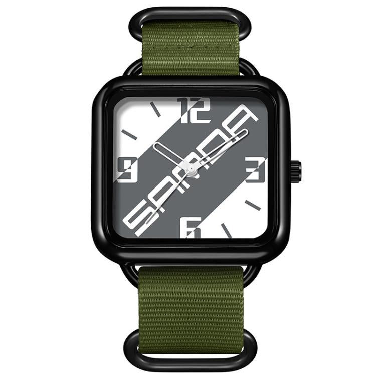 SANDA 3261 Colorful Casual 5ATM Water-Resistant Student Quartz Watch, Nylon Beige, Nylon Black, Nylon Green