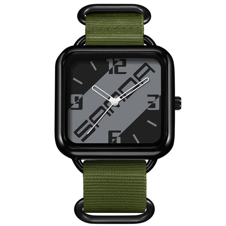 SANDA 3261 Colorful Casual 5ATM Water-Resistant Student Quartz Watch, Nylon Beige, Nylon Black, Nylon Green