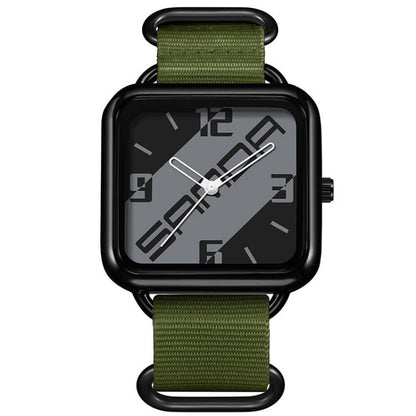 SANDA 3261 Colorful Casual 5ATM Water-Resistant Student Quartz Watch, Nylon Beige, Nylon Black, Nylon Green