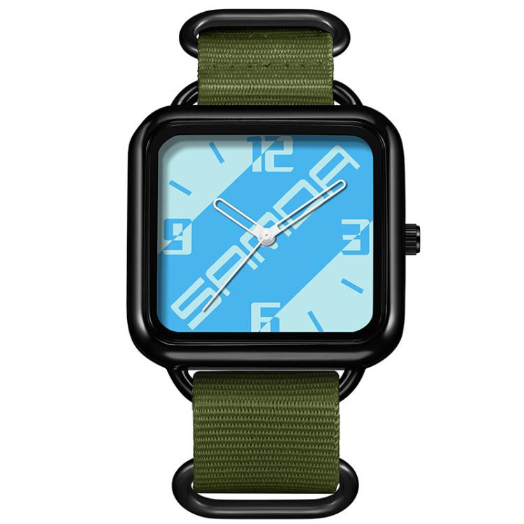 SANDA 3261 Colorful Casual 5ATM Water-Resistant Student Quartz Watch, Nylon Beige, Nylon Black, Nylon Green
