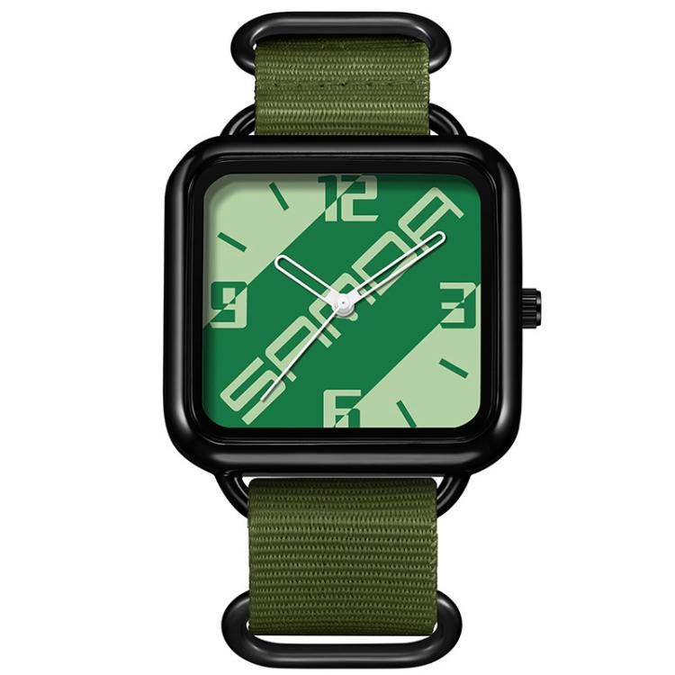 SANDA 3261 Colorful Casual 5ATM Water-Resistant Student Quartz Watch, Nylon Beige, Nylon Black, Nylon Green
