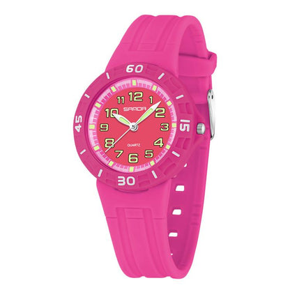 SANDA 6386 Simple 5ATM Waterproof Luminous Children Watch