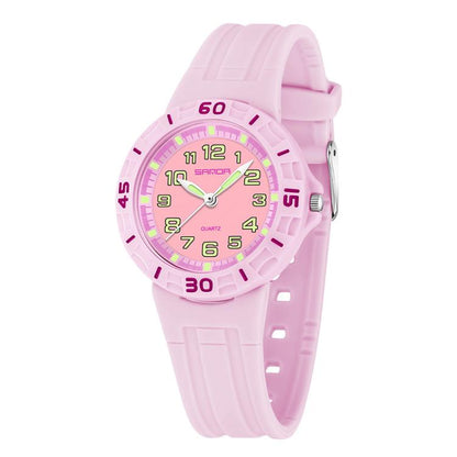 SANDA 6386 Simple 5ATM Waterproof Luminous Children Watch