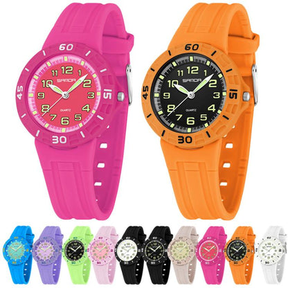 SANDA 6386 Simple 5ATM Waterproof Luminous Children Watch
