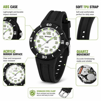 SANDA 6386 Simple 5ATM Waterproof Luminous Children Watch