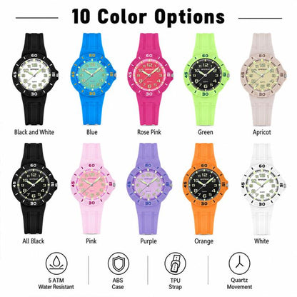 SANDA 6386 Simple 5ATM Waterproof Luminous Children Watch