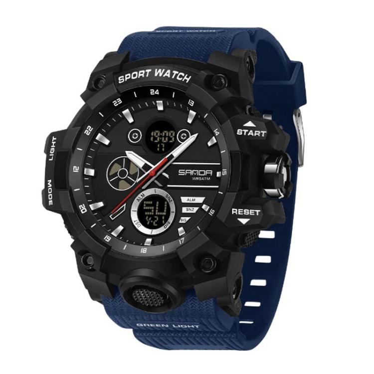 SANDA 9094 Multifunctional Sports 5ATM Waterproof Luminous Electronic Watch