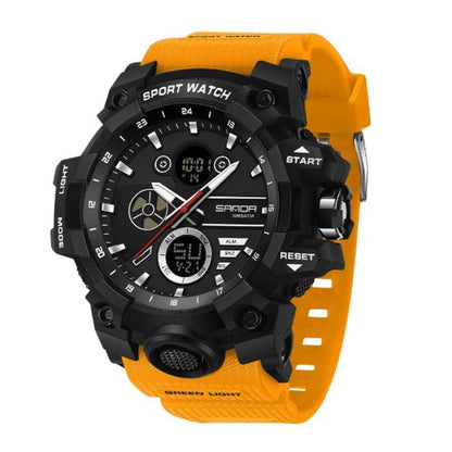 SANDA 9094 Multifunctional Sports 5ATM Waterproof Luminous Electronic Watch