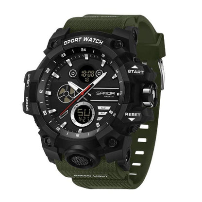 SANDA 9094 Multifunctional Sports 5ATM Waterproof Luminous Electronic Watch