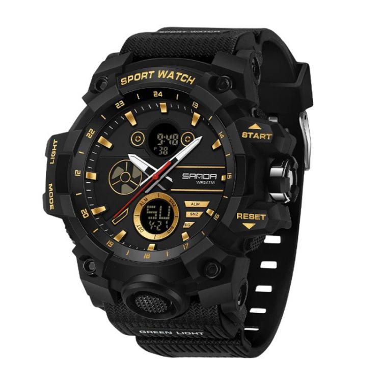 SANDA 9094 Multifunctional Sports 5ATM Waterproof Luminous Electronic Watch