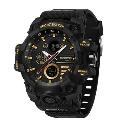 SANDA 9094 Multifunctional Sports 5ATM Waterproof Luminous Electronic Watch