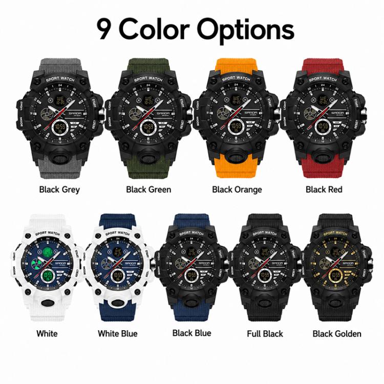 SANDA 9094 Multifunctional Sports 5ATM Waterproof Luminous Electronic Watch