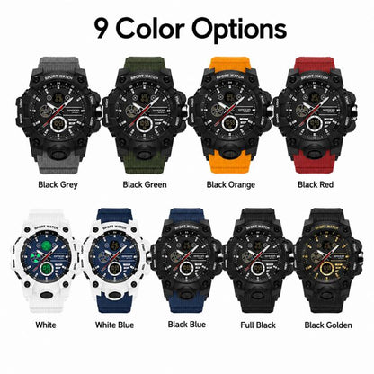SANDA 9094 Multifunctional Sports 5ATM Waterproof Luminous Electronic Watch