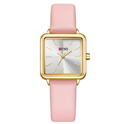 SANDA 1316 Ladies 3ATM Waterproof Alloy Case Quartz Watch, Leather-Black, Leather-Pink, Leather-Grey, Leather-Blue, Leather-White, Leather-Red