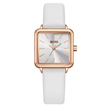 SANDA 1316 Ladies 3ATM Waterproof Alloy Case Quartz Watch, Leather-Black, Leather-Pink, Leather-Grey, Leather-Blue, Leather-White, Leather-Red