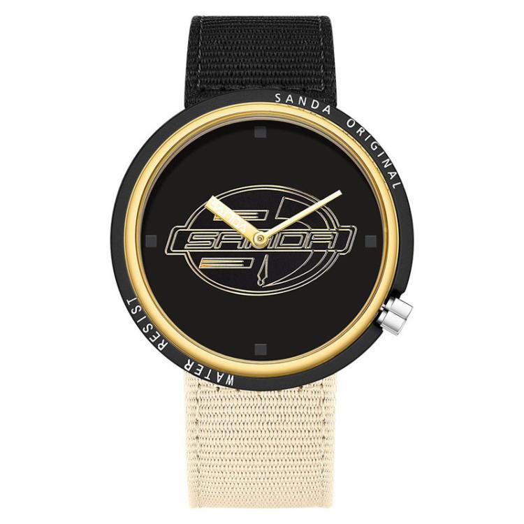 SANDA 3202 Slim Silent 3ATM Waterproof Student Watch with Nylon Strap