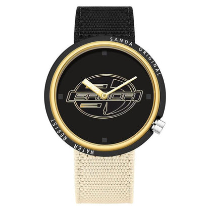SANDA 3202 Slim Silent 3ATM Waterproof Student Watch with Nylon Strap