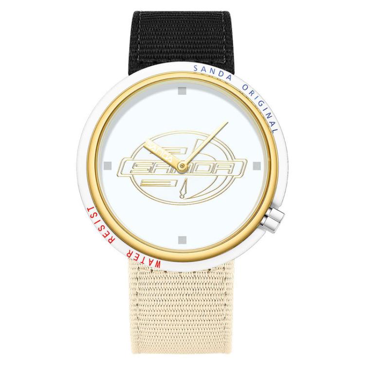 SANDA 3202 Slim Silent 3ATM Waterproof Student Watch with Nylon Strap