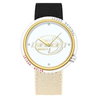 SANDA 3202 Slim Silent 3ATM Waterproof Student Watch with Nylon Strap