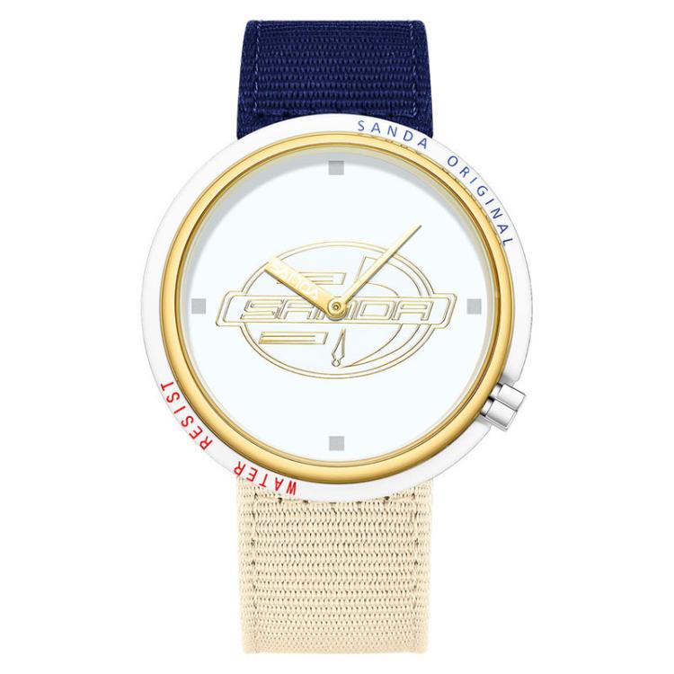 SANDA 3202 Slim Silent 3ATM Waterproof Student Watch with Nylon Strap
