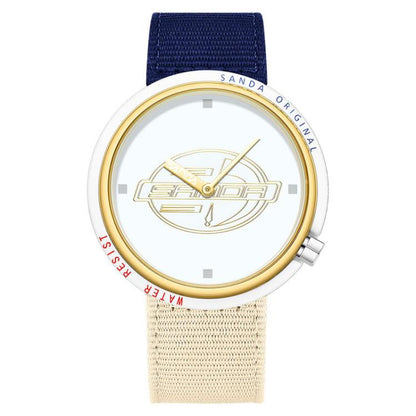 SANDA 3202 Slim Silent 3ATM Waterproof Student Watch with Nylon Strap