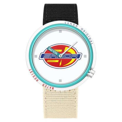 SANDA 3202 Slim Silent 3ATM Waterproof Student Watch with Nylon Strap