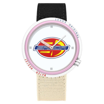 SANDA 3202 Slim Silent 3ATM Waterproof Student Watch with Nylon Strap