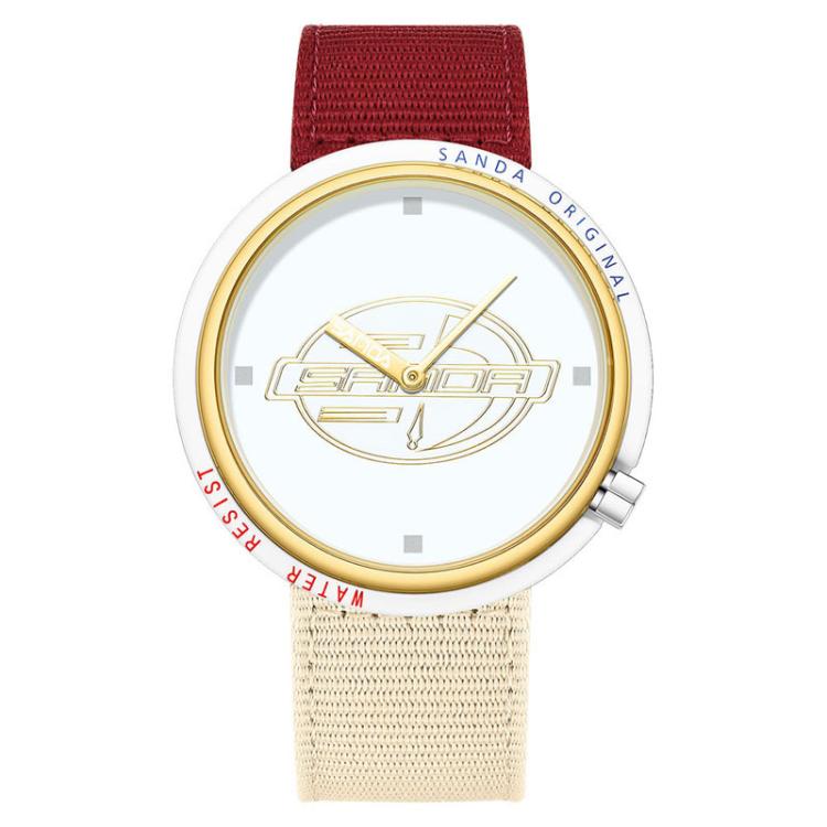 SANDA 3202 Slim Silent 3ATM Waterproof Student Watch with Nylon Strap