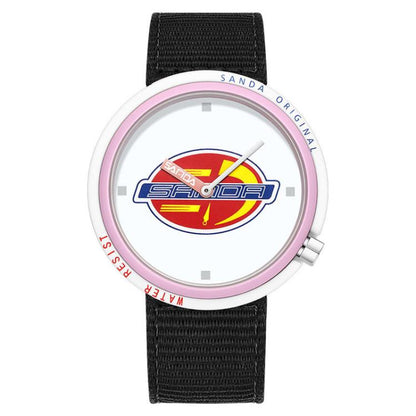 SANDA 3202 Slim Silent 3ATM Waterproof Student Watch with Nylon Strap