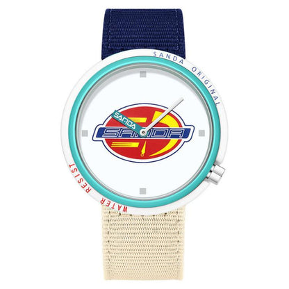 SANDA 3202 Slim Silent 3ATM Waterproof Student Watch with Nylon Strap