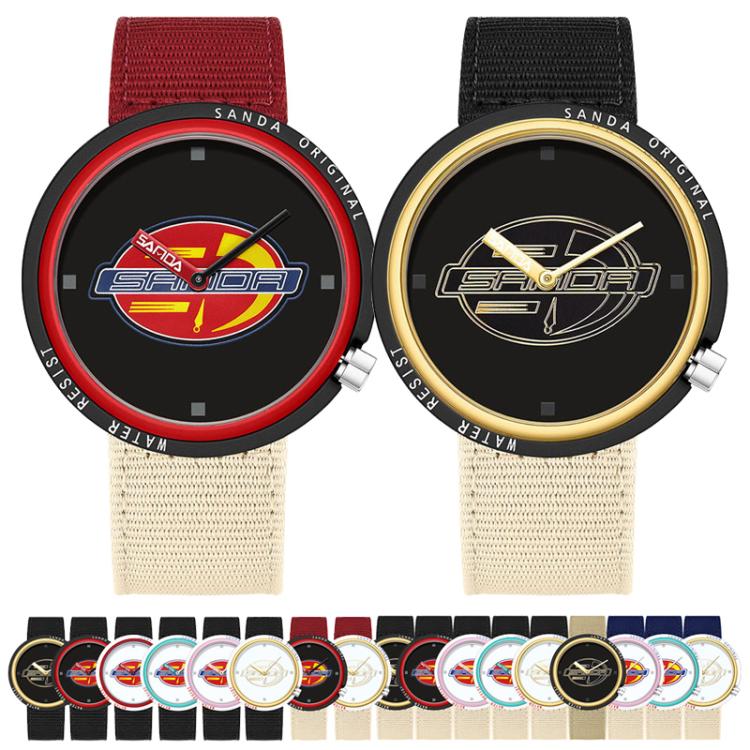 SANDA 3202 Slim Silent 3ATM Waterproof Student Watch with Nylon Strap