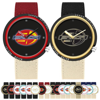 SANDA 3202 Slim Silent 3ATM Waterproof Student Watch with Nylon Strap