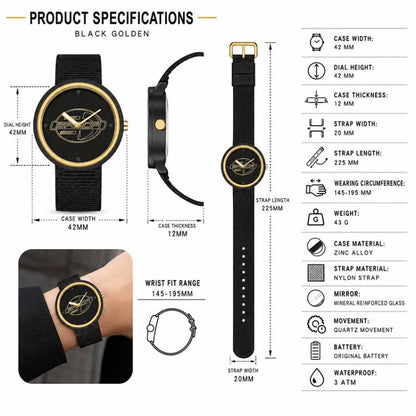 SANDA 3202 Slim Silent 3ATM Waterproof Student Watch with Nylon Strap