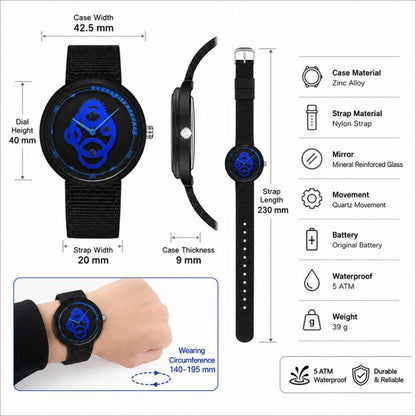 SANDA 3216 Minimalist Style 5ATM Waterproof Student Watch with Nylon Strap