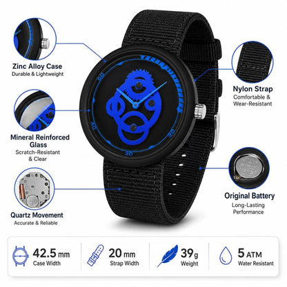 SANDA 3216 Minimalist Style 5ATM Waterproof Student Watch with Nylon Strap