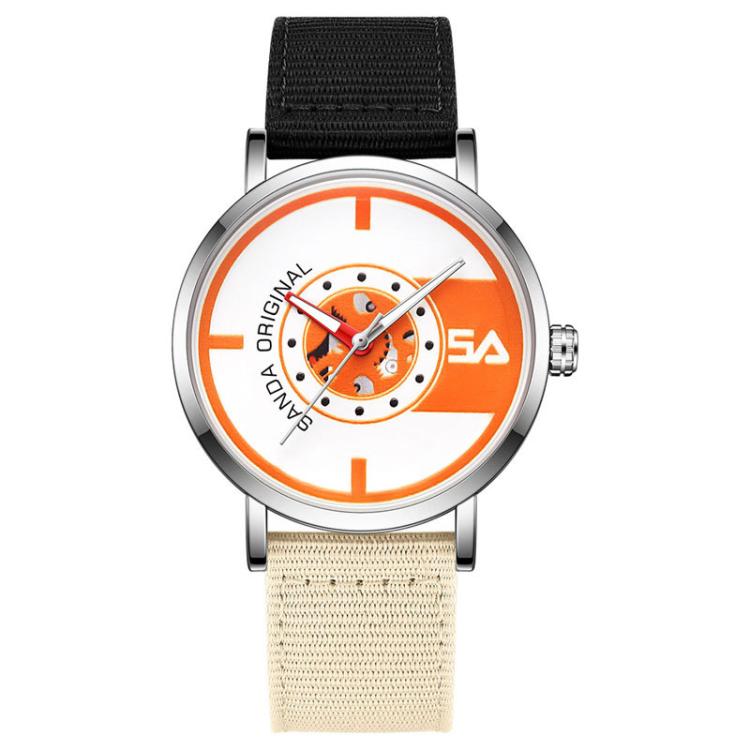 SANDA 3217 Preppy Style 5ATM Waterproof Student Watch with Nylon Strap