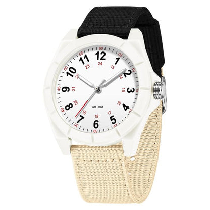 SANDA 6232 Simple 5ATM Waterproof Luminous Watch with Nylon Strap