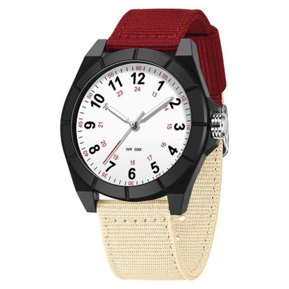 SANDA 6232 Simple 5ATM Waterproof Luminous Watch with Nylon Strap