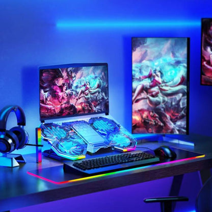 NUOXI F32 6-Level Height Adjustable RGB Laptop Cooler, With Semiconductor Cooling, Without Semiconductor Cooling