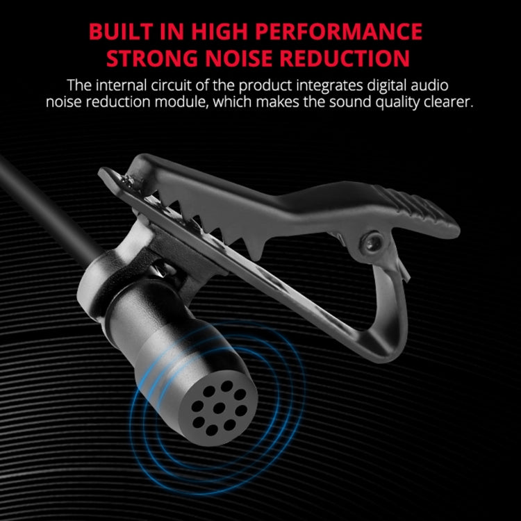YELANGU MY3 Type-C Interface Live Broadcast Interview Mobile Phone Double Clip Lavalier Microphone, Length: 2.5m, MY3