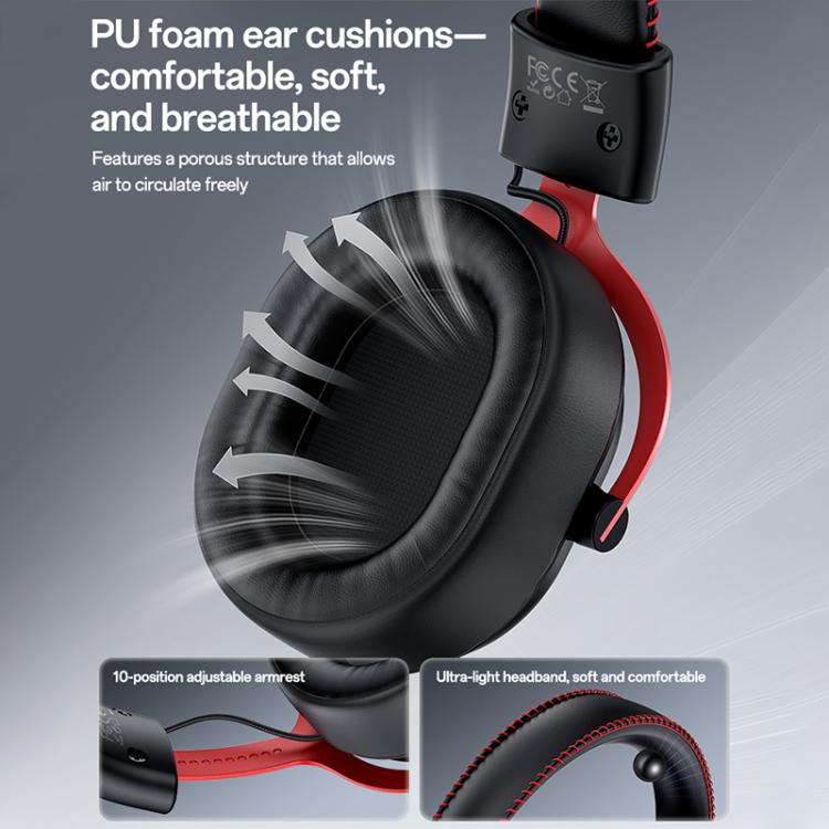 Yesido EK07 Three-mode E-sports Gaming RGB Headset, EK07