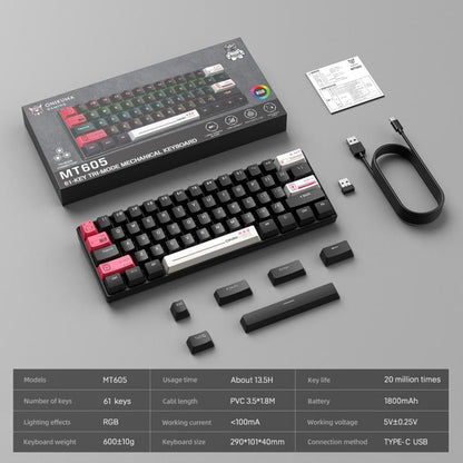 ONIKUMA MT605 Three-mode 61-Key E-sports Mechanical Keyboard, MT605