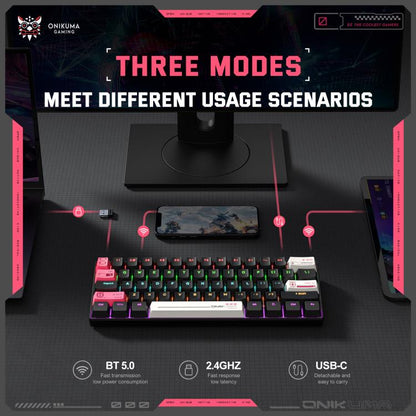 ONIKUMA MT605 Three-mode 61-Key E-sports Mechanical Keyboard, MT605