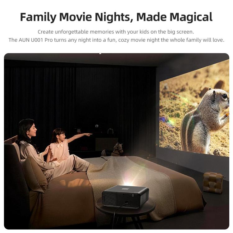 AUN U001 Pro 1080P 2050ANSI For Google TV Android 14 OS Smart Projector, EU Plug, US Plug, UK Plug, AU Plug