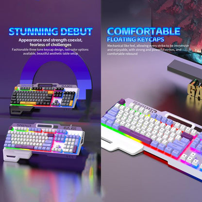 SHIPADOO GK50 Tri-color Block RGB Metal Cover Suspended Wired Gaming Keyboard