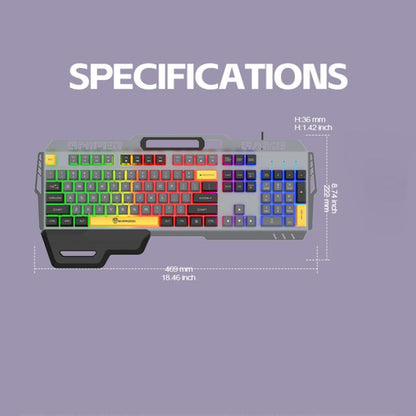 SHIPADOO GK50 Tri-color Block RGB Metal Cover Suspended Wired Gaming Keyboard