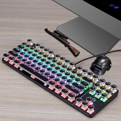 SHIPADOO HJK919-7 Round Keycap RGB Wired Mechanical Keyboard