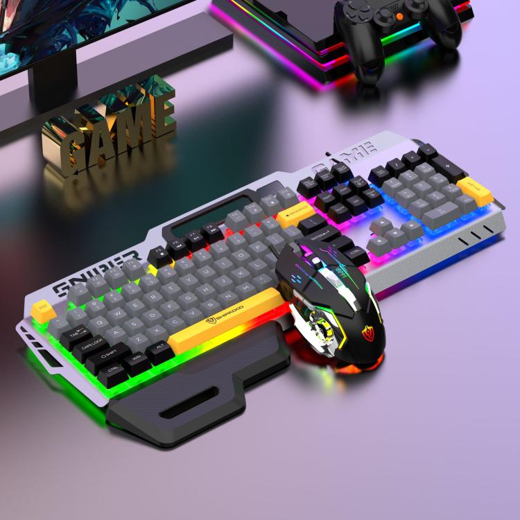 SHIPADOO GT500  Tri-color Block RGB Metal Cover Suspended Wired Gaming Keyboard with Mouse