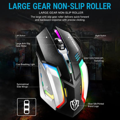 SHIPADOO GT700 Illuminated Wired Gaming Keyboard and 6D 4800DPI Mouse Set, GT700 6D 4800DPI Mouse Black, GT700 6D 4800DPI Mouse White